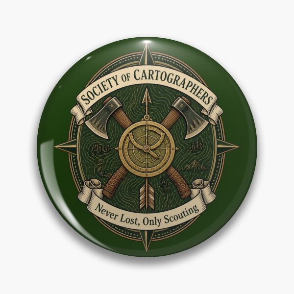 Item preview, Society of Cartographers - Ranger Guild Crest RPG Meme designed and sold by Dice_Goblin_Studio.