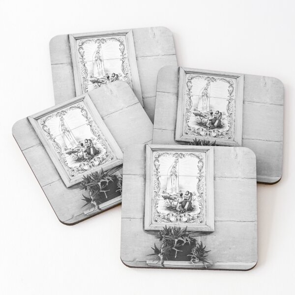Item preview, Black and White Religious Artwork Hanging on a Historic Wall Surface designed and sold by Nmallia.