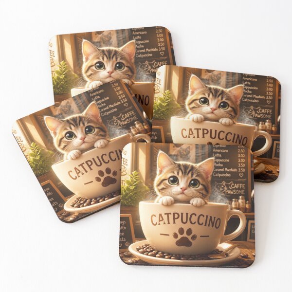 Item preview, Catpuccino Funny Coffee Cat - Cute Kitten Espresso designed and sold by SALVO180674.