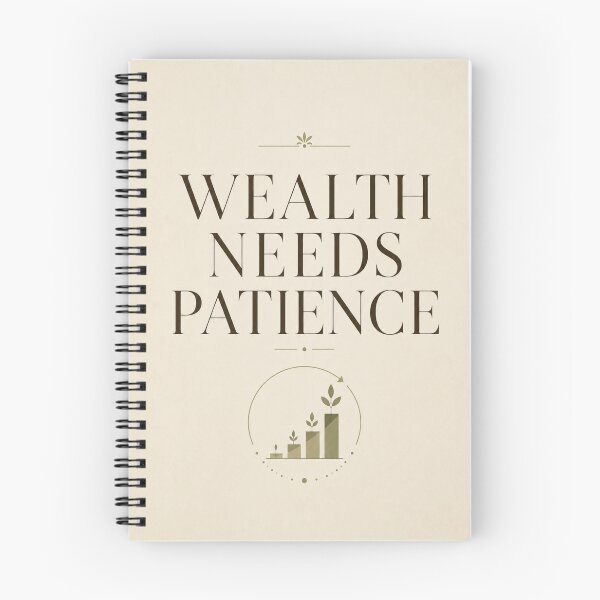 Item preview, Wealth Needs Patience | Minimalist Finance Typography designed and sold by Zaramodo.