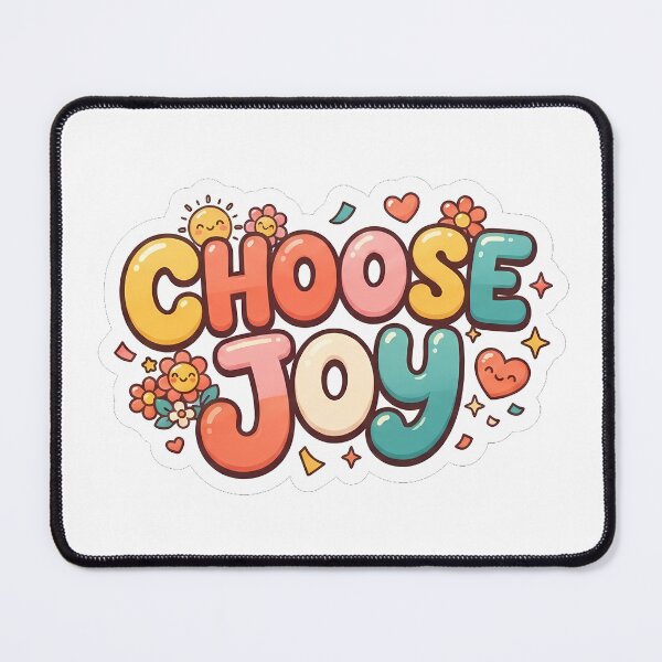 Item preview, Choose Joy - Cute Retro Motivational Typography Sticker designed and sold by CreativeLook25.
