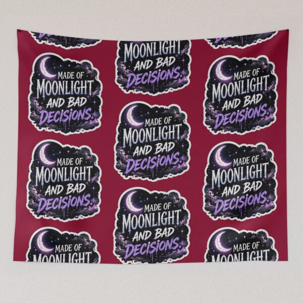 Item preview, Made Of Moonlight And Bad Decisions Purple Gothic Sticker designed and sold by Scro-Ciob-Shop.