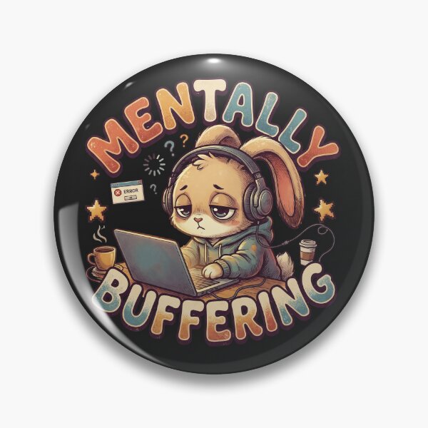 Item preview, Mentally Buffering - tired bunny designed and sold by StellarBees.