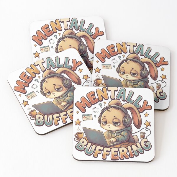Item preview, Mentally Buffering - tired bunny designed and sold by StellarBees.