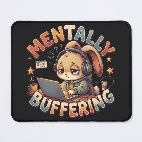 Item preview, Mentally Buffering - tired bunny designed and sold by StellarBees.