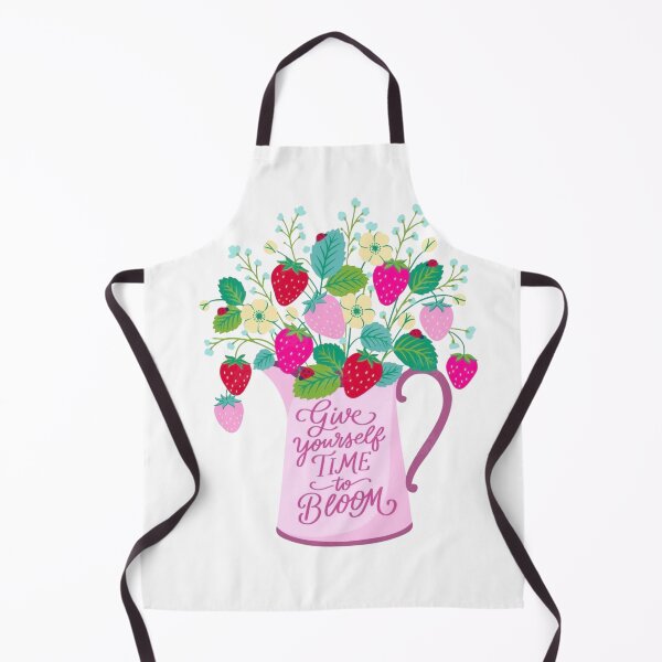 Item preview, Give Yourself Time to Bloom Strawberry Pitcher Quote Illustration designed and sold by MindMakerStudio.