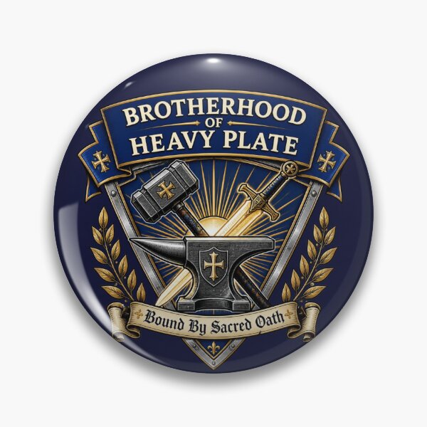Item preview, Brotherhood of Heavy Plate - Paladin Knight Guild Crest RPG Meme designed and sold by Dice_Goblin_Studio.