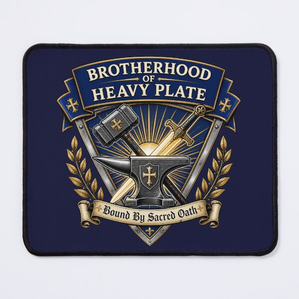 Item preview, Brotherhood of Heavy Plate - Paladin Knight Guild Crest RPG Meme designed and sold by Dice_Goblin_Studio.