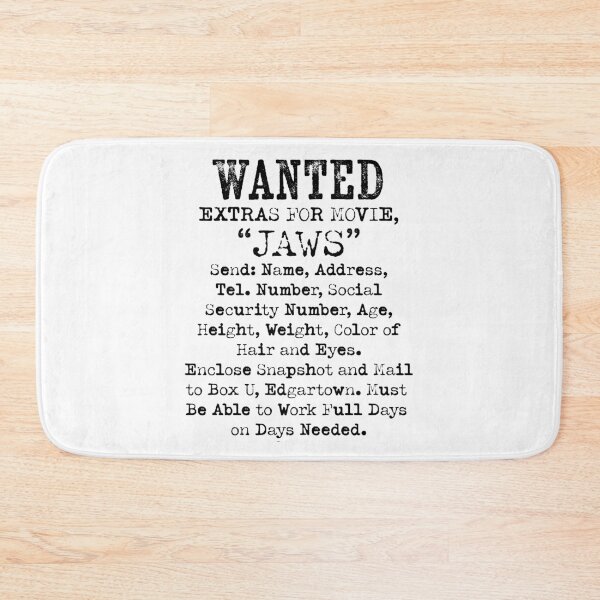 Item preview, Wanted, Extras for JAWS designed and sold by BANDOFSCRIBBLE Hollywood.