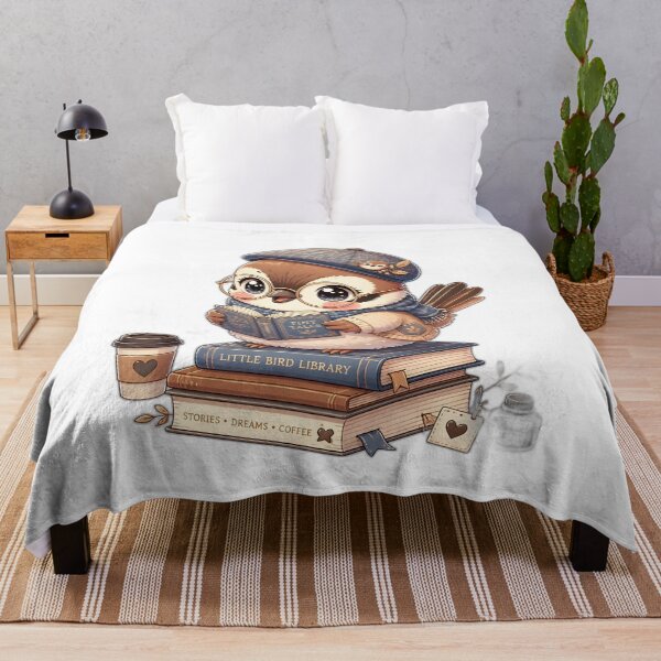 Item preview, Cozy Bookish Owl Reading a Tiny Tales Book | Cute Coffee & Books Bird designed and sold by dreamz-world.