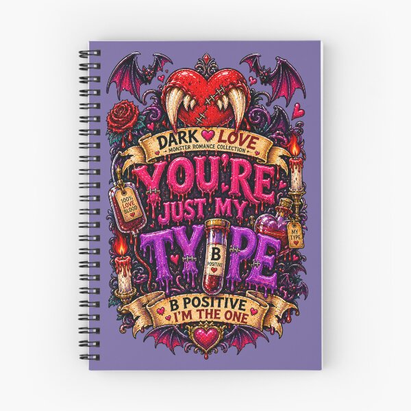 Item preview, DARK LOVE ❤️ - MONSTER ROMANCE COLLETION -  VAMPIRE LOVE - YOU'RE JUST MY TYPE - B POSITIVE I'M THE ONE v3 designed and sold by WheelieGdArt.