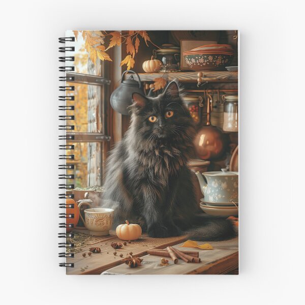 Item preview, Black Cat in a Rustic Fall Kitchen designed and sold by Erika Kaisersot.