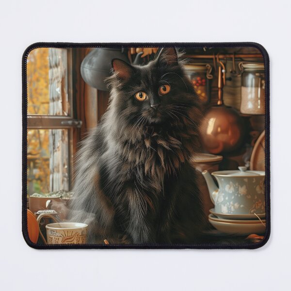 Item preview, Black Cat in a Rustic Fall Kitchen designed and sold by Erika Kaisersot.