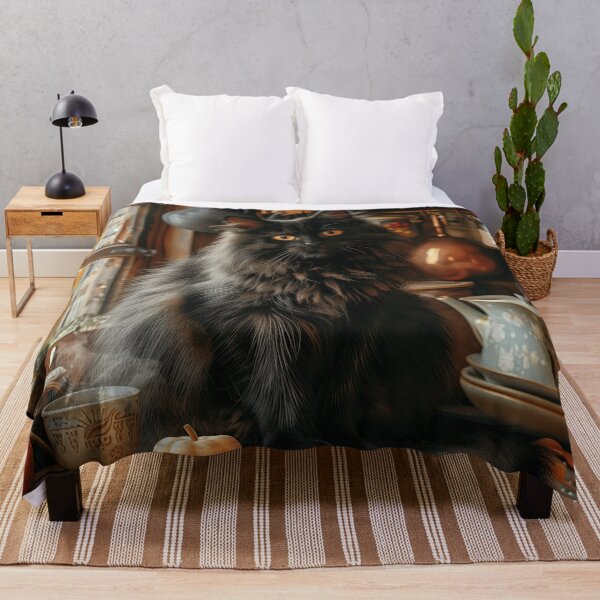 Item preview, Black Cat in a Rustic Fall Kitchen designed and sold by Erika Kaisersot.