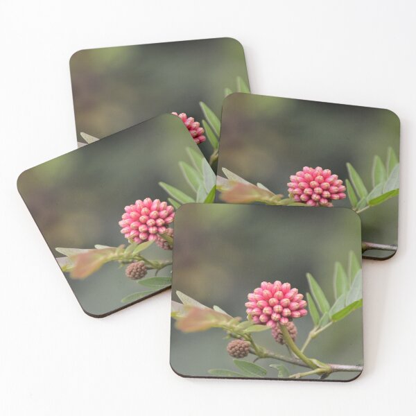Item preview, Pink Powderpuff Flower Buds on Branch designed and sold by MiraNadaPrints.