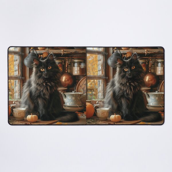 Item preview, Black Cat in a Rustic Fall Kitchen designed and sold by Erika Kaisersot.