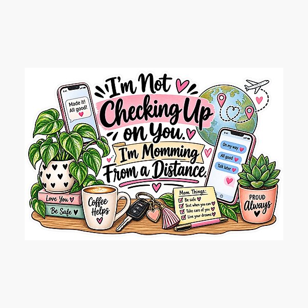 Item preview, I’m Not Checking Up on You, I’m Momming From a Distance – Funny Mom Saying designed and sold by CottageGardenCo.