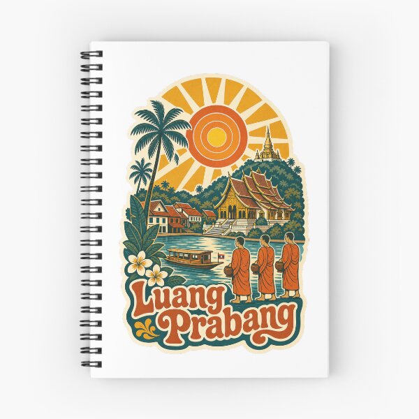 Item preview, Luang Prabang Laos Travel Souvenir - Retro Illustration designed and sold by VisualArtsOasis.