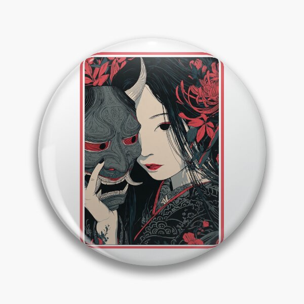 Item preview,  japanese hannya mask red moon designed and sold by chickencute.