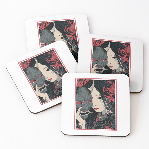 Item preview,  japanese hannya mask red moon designed and sold by chickencute.