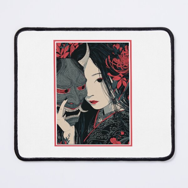 Item preview, japanese hannya mask red moon designed and sold by chickencute.