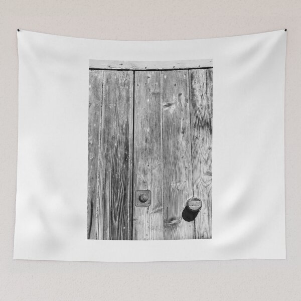 Item preview, Rustic Wooden Door with Weathered Texture and a Vintage Keyhole and Handle designed and sold by Nmallia.