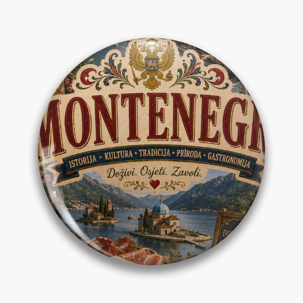 Item preview, Montenegro Travel Poster | Bay of Kotor Perast Vranac Wine & Adriatic Art designed and sold by alexcorporation.