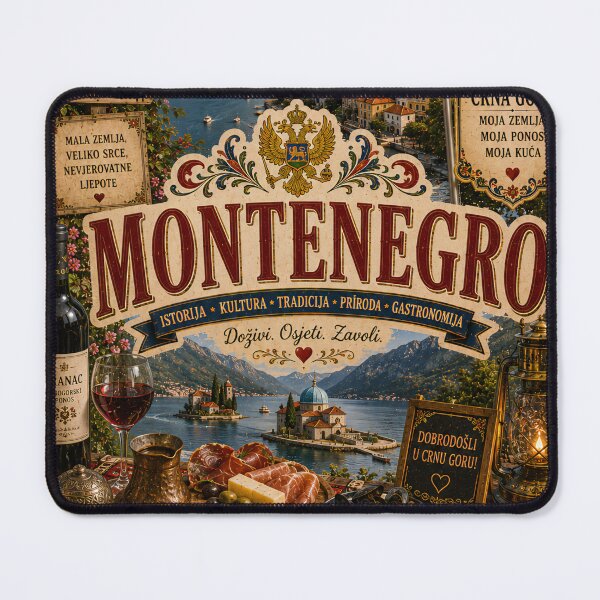 Item preview, Montenegro Travel Poster | Bay of Kotor Perast Vranac Wine & Adriatic Art designed and sold by alexcorporation.