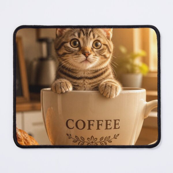 Item preview, Cute Coffee Cat In A Cup - Cozy Tabby Kitten Art designed and sold by SALVO180674.