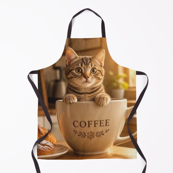 Item preview, Cute Coffee Cat In A Cup - Cozy Tabby Kitten Art designed and sold by SALVO180674.