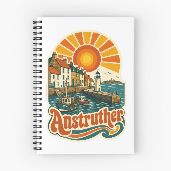 Item preview, Anstruther Scotland Travel Souvenir - Retro Illustration designed and sold by VisualArtsOasis.