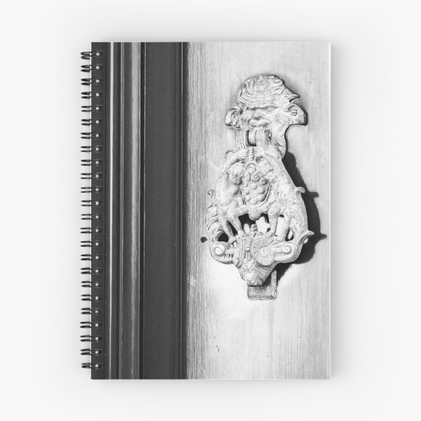 Item preview, Rustic Ornate Metal Door Knocker with Lion Motif on Wooden Surface designed and sold by Nmallia.