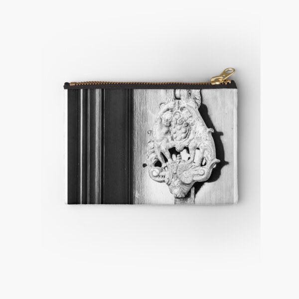 Item preview, Rustic Ornate Metal Door Knocker with Lion Motif on Wooden Surface designed and sold by Nmallia.