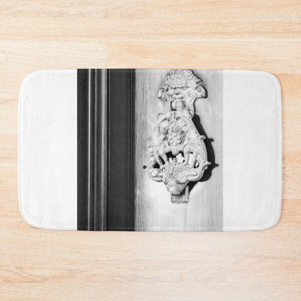 Item preview, Rustic Ornate Metal Door Knocker with Lion Motif on Wooden Surface designed and sold by Nmallia.
