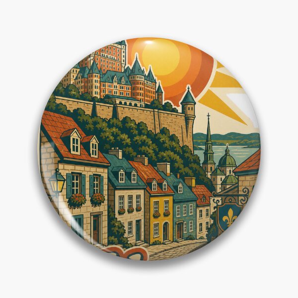 Item preview, Old Quebec Canada Travel Souvenir - Retro Illustration designed and sold by VisualArtsOasis.