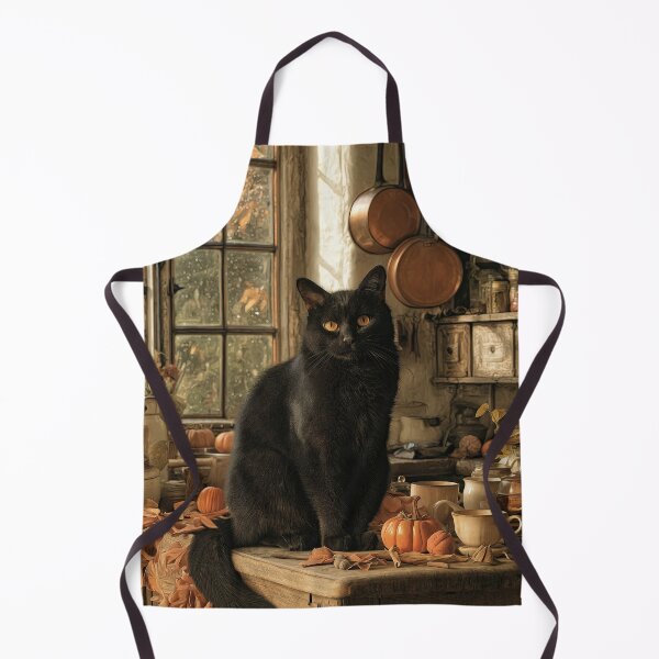 Item preview, Cozy Black Cat in a Vintage Autumn Kitchen designed and sold by Erika Kaisersot.
