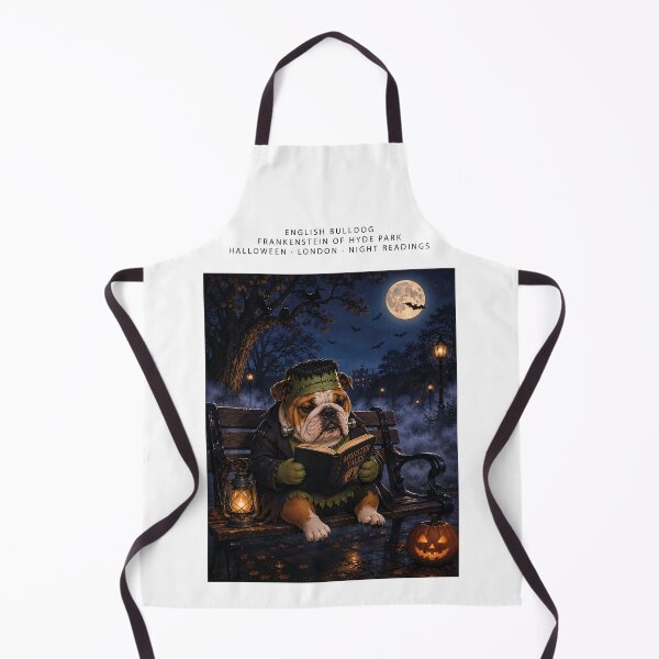 Item preview, Frankenstein's English Bulldog reading in Hyde Park at night designed and sold by Nomad-Paws.