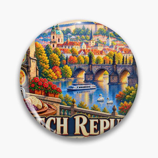 Item preview, Czech Republic Travel Sticker | Prague Astronomical Clock Castle & Beer Art designed and sold by alexcorporation.