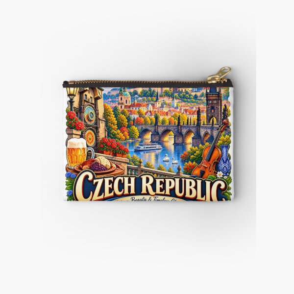 Item preview, Czech Republic Travel Sticker | Prague Astronomical Clock Castle & Beer Art designed and sold by alexcorporation.