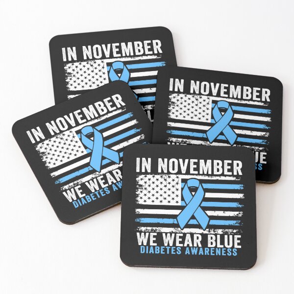 Item preview, In November We Wear Blue Diabetes Awareness Month Blue Ribbon Support designed and sold by 76Valeria.