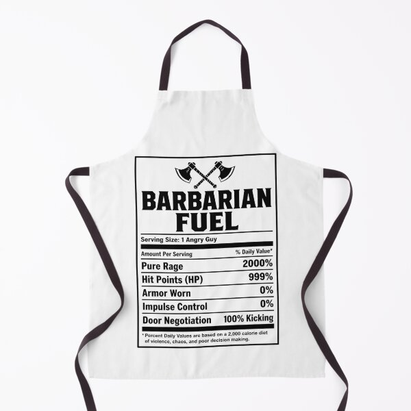 Item preview, Barbarian Nutrition Facts - Funny RPG Class Stats Meme designed and sold by Dice_Goblin_Studio.
