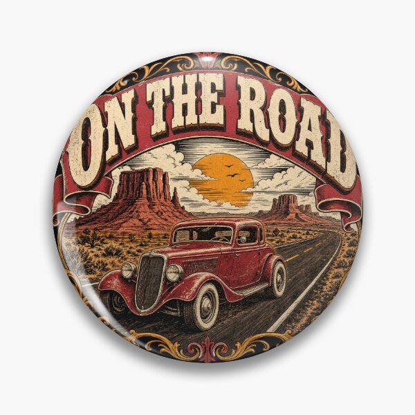 Item preview, On The Road Classic American Hot Rod Coupe Vintage Road Trip Art designed and sold by Modern Antique Atelier .