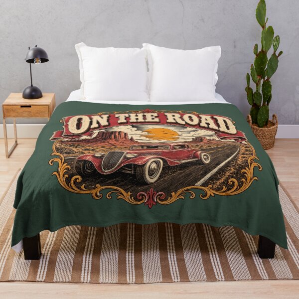 Item preview, On The Road Classic American Hot Rod Coupe Vintage Road Trip Art designed and sold by Modern Antique Atelier .