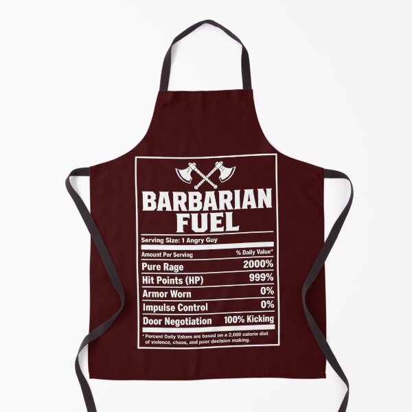 Item preview, Barbarian Nutrition Facts (White) - Funny RPG Class Stats Meme designed and sold by Dice_Goblin_Studio.