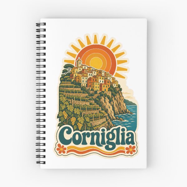 Item preview, Corniglia Italy Travel Souvenir - Retro Illustration designed and sold by VisualArtsOasis.