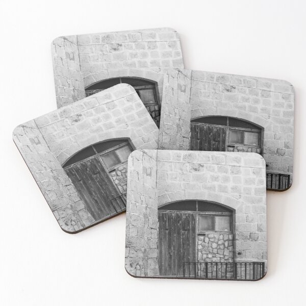 Item preview, Rustic Weathered Wooden Doorway Set Against Stone Brick Wall designed and sold by Nmallia.