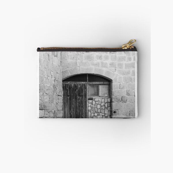 Item preview, Rustic Weathered Wooden Doorway Set Against Stone Brick Wall designed and sold by Nmallia.