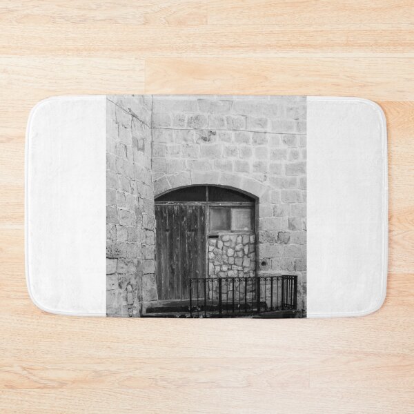 Item preview, Rustic Weathered Wooden Doorway Set Against Stone Brick Wall designed and sold by Nmallia.