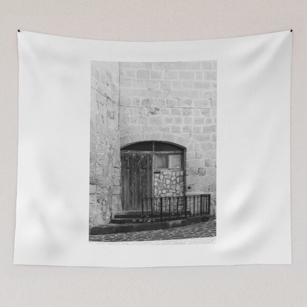 Item preview, Rustic Weathered Wooden Doorway Set Against Stone Brick Wall designed and sold by Nmallia.