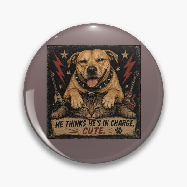 Item preview, Rock-loving dog and sarcastic cat designed and sold by FootprintofLove.